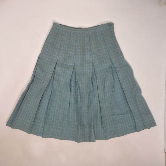 Joyce Of Chicago Dresses & Skirts - True Vintage Mid Century Joyce Of Chicago Silk Wool Plaid Skirt Heritage 14 Blue